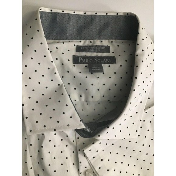 Men's Stretch Short Sleeve Polka Dots Shirt 5XL - Picture 3 of 8